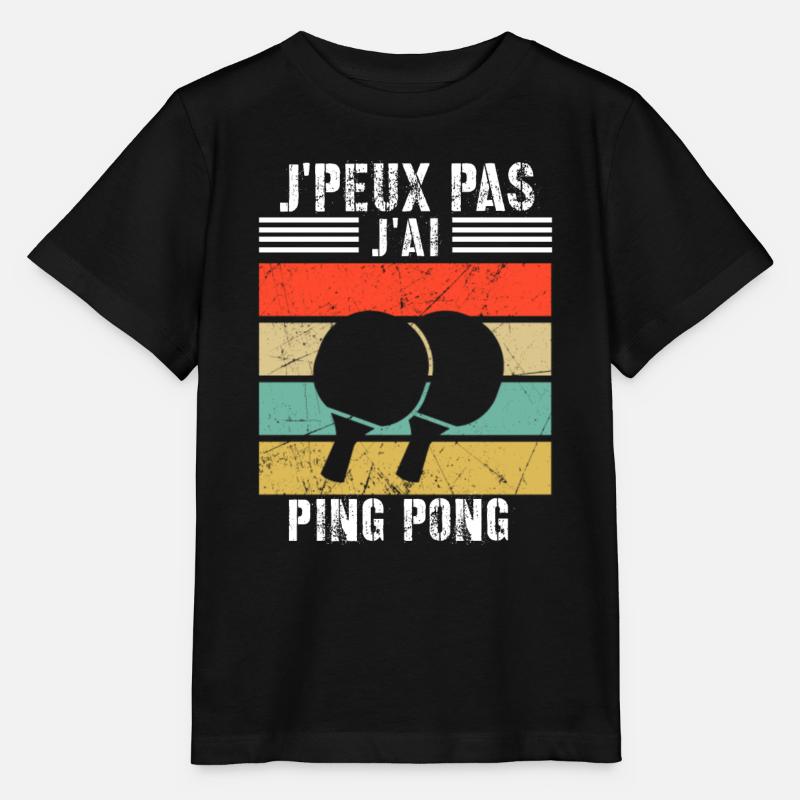 J'peux pas j'ai ping pong - T-shirt bio MINI CREATOR Stanley/Stella Enfant - noir