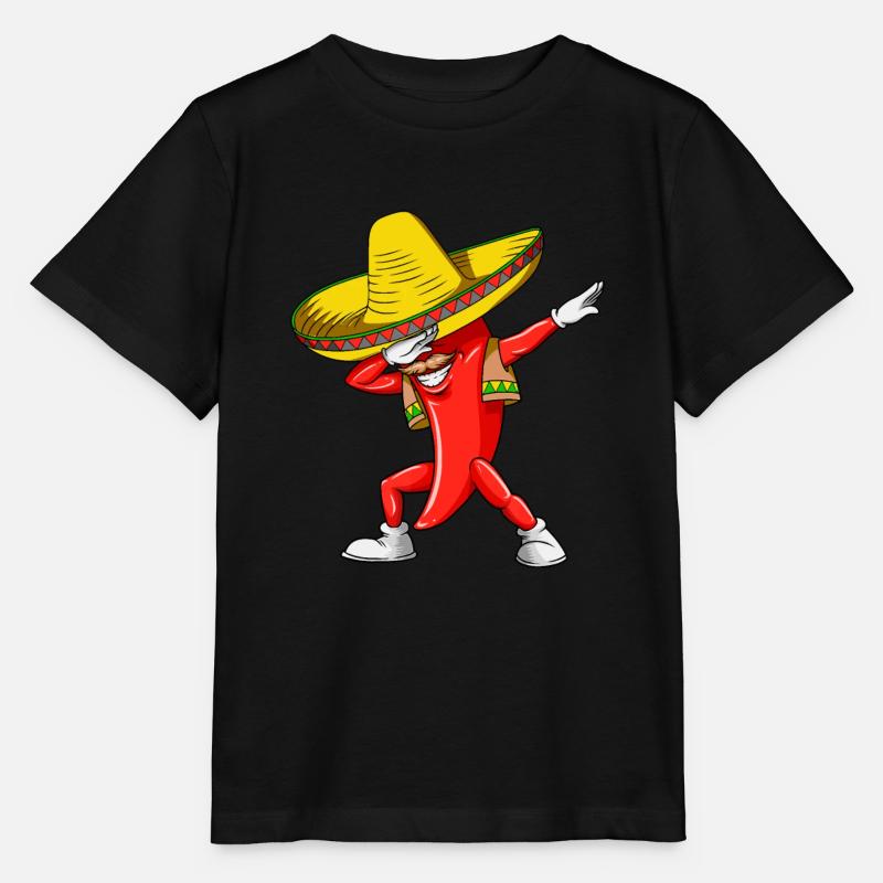 Dabbing Cinco De Mayo Chilli T idea Men Womens Kid - Stanley/Stella MINI CREATOR Kids’ T-Shirt - black