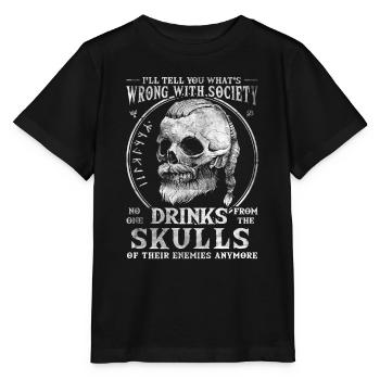 Falsche Gesellschaft, trinkt aus dem Schädel Eures - Stanley/Stella Kinder T-Shirt MINI CREATOR  - Schwarz - Vorne - Mikhail (115cm)