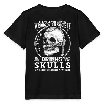 Falsche Gesellschaft, trinkt aus dem Schädel Eures - Stanley/Stella Kinder T-Shirt MINI CREATOR  - Schwarz - Vorne - Mikhail (115cm)