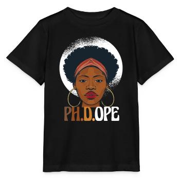 PH. D.OPE Doktorat Doktorand Graduierung Afro - Stanley/Stella Kinder T-Shirt MINI CREATOR  - Schwarz - Vorne - Mikhail (115cm)