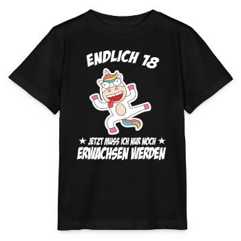 18 Geburtstag Positive Sprüche Zum 18 geburtstag - Stanley/Stella Kinder T-Shirt MINI CREATOR  - Schwarz - Vorne - Mikhail (115cm)