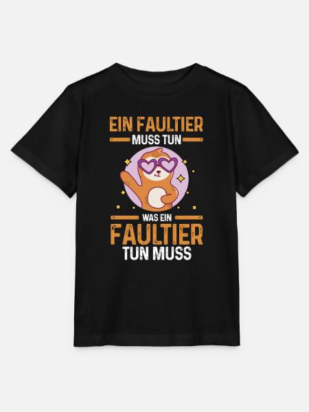 Faultier - Stanley/Stella Kinder T-Shirt MINI CREATOR  - Schwarz