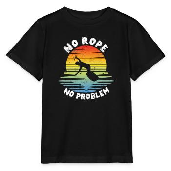 No Rope No Problem Wakesurfing Boot Lake Surfboard - Stanley/Stella MINI CREATOR Kids’ T-Shirt - black - Front - Mikhail (115cm)