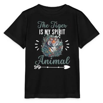 Predator Animal Lover Funny Gift Tiger - Stanley/Stella MINI CREATOR Kids’ T-Shirt - black - Front - Mikhail (115cm)