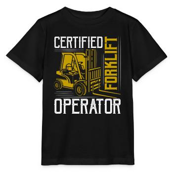 Certified Forklift Operator Warehouse Lifting - Stanley/Stella MINI CREATOR Kids’ T-Shirt - black - Front - Mikhail (115cm)