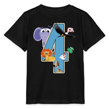 4e anniversaire 4 ans Quatre jeunes filles cadeau - T-shirt bio MINI CREATOR Stanley/Stella Enfant - noir - Devant - Mikhail (115cm)