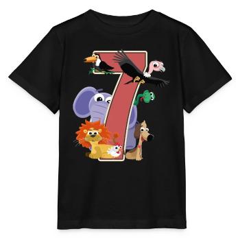 7th Birthday 7 Years Seven Girls Gift - Stanley/Stella MINI CREATOR Kids’ T-Shirt - black - Front - Mikhail (115cm)