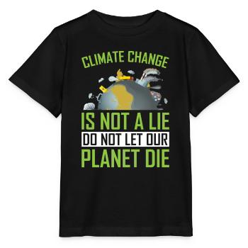 Climate Change Is Not a Lie ! - Stanley/Stella MINI CREATOR Kids’ T-Shirt - black - Front - Mikhail (115cm)