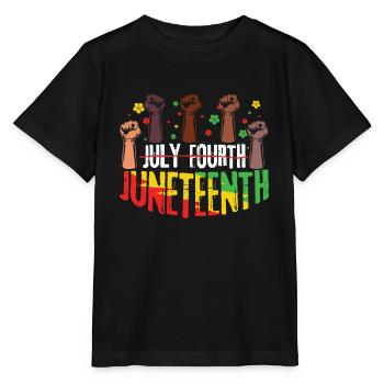 Un poing de protestation célèbre l’histoire des Noirs de Juneteenth - T-shirt bio MINI CREATOR Stanley/Stella Enfant - noir - Devant - Mikhail (115cm)