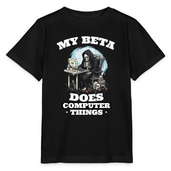Mein Beta macht Computerdinge Programmierer - Stanley/Stella Kinder T-Shirt MINI CREATOR  - Schwarz - Vorne - Mikhail (115cm)