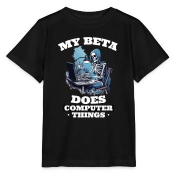 Mein Beta macht Computerdinge Programmierer - Stanley/Stella Kinder T-Shirt MINI CREATOR  - Schwarz - Vorne - Mikhail (115cm)