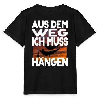 Survival Outdoor Hängematte Spruch Wald Wildnis - Stanley/Stella Kinder T-Shirt MINI CREATOR  - Schwarz - Vorne - Mikhail (115cm)