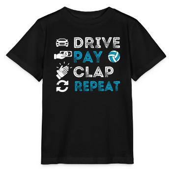 Conduire, payer, applaudir, répéter, manger, dormir - T-shirt bio MINI CREATOR Stanley/Stella Enfant - noir - Devant - Mikhail (115cm)