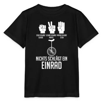 Kunstrad Fahrrad Einrad - Stanley/Stella Kinder T-Shirt MINI CREATOR  - Schwarz - Vorne - Mikhail (115cm)