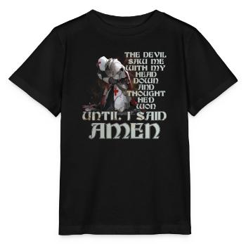 Der Teufel sah mich und dachte, er hätte das Wortspiel mit der Jesus-Bibel gewonnen - Stanley/Stella Kinder T-Shirt MINI CREATOR  - Schwarz - Vorne - Mikhail (115cm)