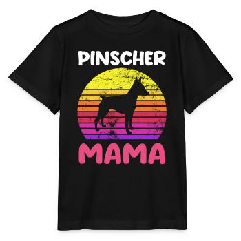 Hund Pinscher Mama - Stanley/Stella Kinder T-Shirt MINI CREATOR  - Schwarz - Vorne - Mikhail (115cm)
