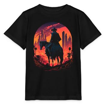 Cyberpunk Cowboy - Stanley/Stella MINI CREATOR Kids’ T-Shirt - black - Front - Mikhail (115cm)