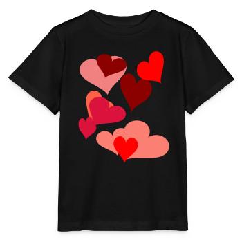 Symbol Herzen Herz Romantik Liebe herzlich - Stanley/Stella Kinder T-Shirt MINI CREATOR  - Schwarz - Vorne - Mikhail (115cm)