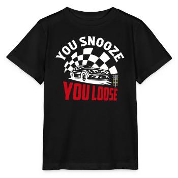 You Snooze You Loose Muscle Car Drag Racer - Stanley/Stella Kinder T-Shirt MINI CREATOR  - Schwarz - Vorne - Mikhail (115cm)