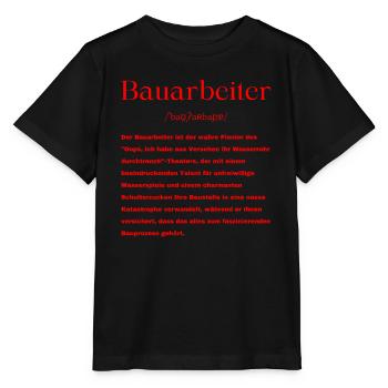 Bauarbeiter Definition - Stanley/Stella Kinder T-Shirt MINI CREATOR  - Schwarz - Vorne - Mikhail (115cm)