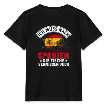 Ich Muss Nach Spanien Die Fische Vermissen Mich - Stanley/Stella Kinder T-Shirt MINI CREATOR  - Schwarz - Vorne - Mikhail (115cm)