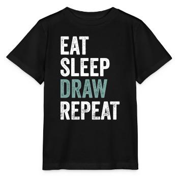 Eat Sleep Bearbeiten Wiederholen Lustiger Editor - Stanley/Stella Kinder T-Shirt MINI CREATOR  - Schwarz - Vorne - Mikhail (115cm)