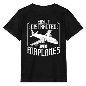 Pilote Avion Cadeau Drôle Aéroport Aviation - T-shirt bio MINI CREATOR Stanley/Stella Enfant - noir - Devant - Mikhail (115cm)