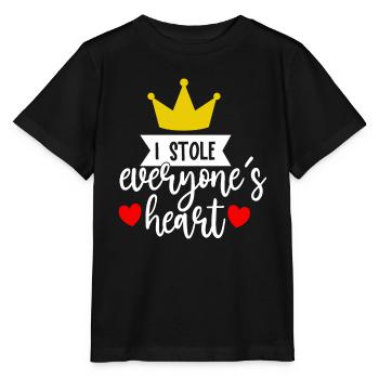 I stole everyone Heart funny Quotes - Stanley/Stella MINI CREATOR Kids’ T-Shirt - black - Front - Mikhail (115cm)