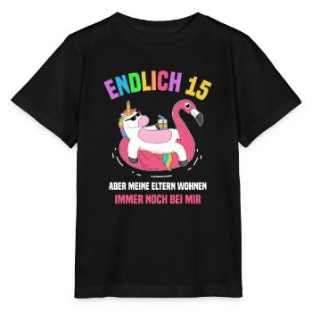 Endlich 15 Aber Meine Eltern Wohnen Noch Bei Mir - Stanley/Stella Kinder T-Shirt MINI CREATOR  - Schwarz - Vorne - Mikhail (115cm)