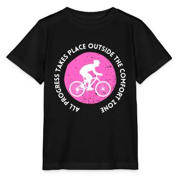 MTB Road Bike Cyclist Leave your comfort zone - Stanley/Stella MINI CREATOR Kids’ T-Shirt - black - Front - Mikhail (115cm)