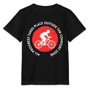 MTB Road Bike Cyclist Leave your comfort zone - Stanley/Stella MINI CREATOR Kids’ T-Shirt - black - Front - Mikhail (115cm)