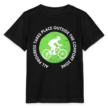 MTB Road Bike Cyclist Leave your comfort zone - Stanley/Stella MINI CREATOR Kids’ T-Shirt - black - Front - Mikhail (115cm)