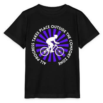 MTB Road Bike Cyclist Leave your comfort zone - Stanley/Stella MINI CREATOR Kids’ T-Shirt - black - Front - Mikhail (115cm)