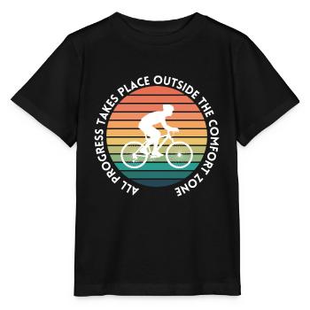 MTB Road Bike Cyclist Leave your comfort zone - Stanley/Stella MINI CREATOR Kids’ T-Shirt - black - Front - Mikhail (115cm)