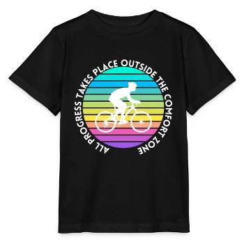 MTB Road Bike Cyclist Leave your comfort zone - Stanley/Stella MINI CREATOR Kids’ T-Shirt - black - Front - Mikhail (115cm)