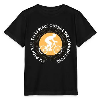 MTB Road Bike Cyclist Leave your comfort zone - Stanley/Stella MINI CREATOR Kids’ T-Shirt - black - Front - Mikhail (115cm)