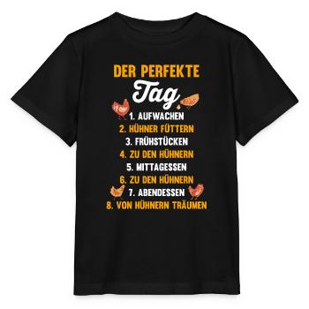 Huhn Landwirt Bauernhof Hühner - Stanley/Stella Kinder T-Shirt MINI CREATOR  - Schwarz - Vorne - Mikhail (115cm)