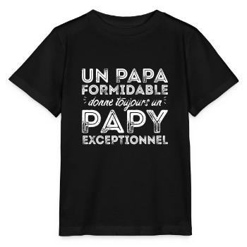 Papy exceptionnel ! - T-shirt bio MINI CREATOR Stanley/Stella Enfant - noir - Devant - Mikhail (115cm)