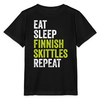 Eat Sleep Finnish Skittle Repeat - Finnish Skittle - T-shirt bio MINI CREATOR Stanley/Stella Enfant - noir - Devant - Mikhail (115cm)