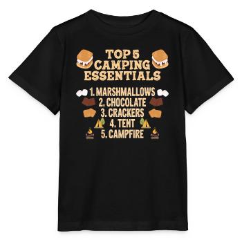 Camping Gear Essentials Marshmallows S’Mores - T-shirt bio MINI CREATOR Stanley/Stella Enfant - noir - Devant - Mikhail (115cm)