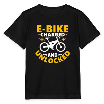 Vélo électrique chargé et déverrouillé Pedelec électrique - T-shirt bio MINI CREATOR Stanley/Stella Enfant - noir - Devant - Mikhail (115cm)