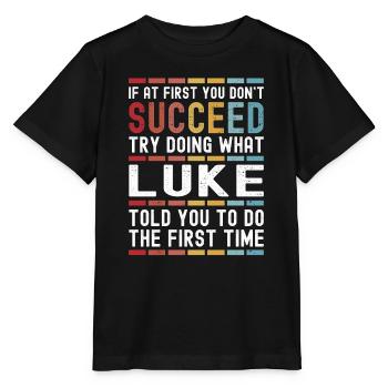 Luke Name Personalized Funny Birthday Christmas - Stanley/Stella MINI CREATOR Kids’ T-Shirt - black - Front - Mikhail (115cm)