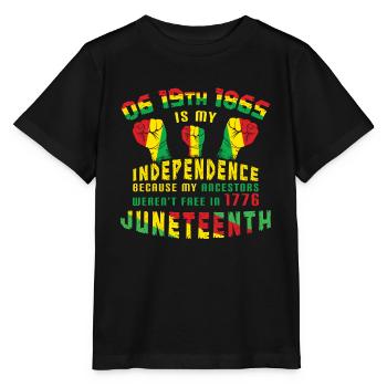 Independence Celebrate Juneteenth Black History - Stanley/Stella Kinder T-Shirt MINI CREATOR  - Schwarz - Vorne - Mikhail (115cm)