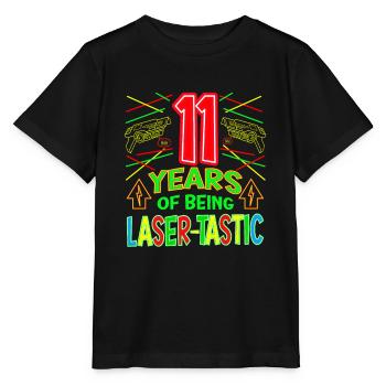 11 ans d’être laser tastique ans laser - T-shirt bio MINI CREATOR Stanley/Stella Enfant - noir - Devant - Mikhail (115cm)