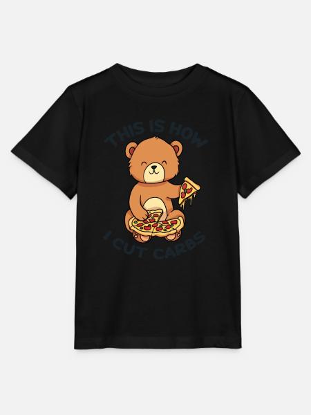 Kohlenhydrate Zählen Bär Pizza - Stanley/Stella Kinder T-Shirt MINI CREATOR  - Schwarz