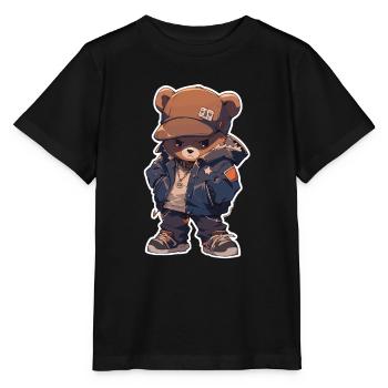 Bear Brown Bear Bear Bear Head Bear Baby - Stanley/Stella MINI CREATOR Kids’ T-Shirt - black - Front - Mikhail (115cm)