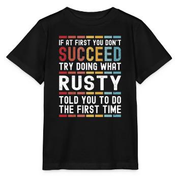 Rostiger Name Personalisierter lustiger Geburtstag Weihnachten - Stanley/Stella Kinder T-Shirt MINI CREATOR  - Schwarz - Vorne - Mikhail (115cm)