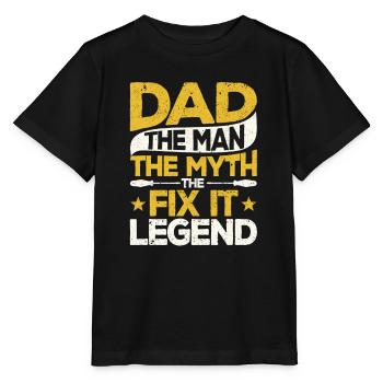 Dad Der Mann Der Mythos Die Fix It Legende Vater - Stanley/Stella Kinder T-Shirt MINI CREATOR  - Schwarz - Vorne - Mikhail (115cm)