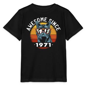 Génial depuis 1971, 52 ans, 52e anniversaire - T-shirt bio MINI CREATOR Stanley/Stella Enfant - noir - Devant - Mikhail (115cm)